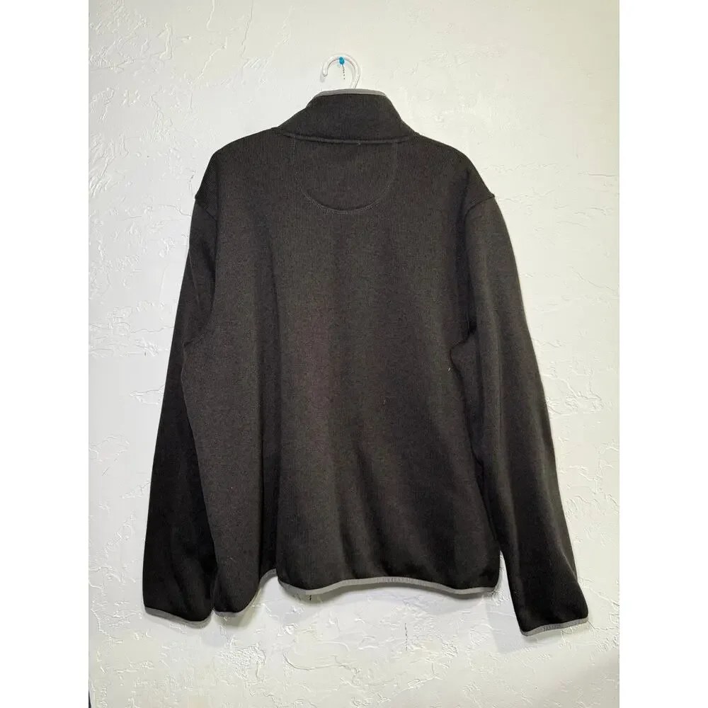 LL Bean black slightly fitted henley sweater mens XXL cozy‎ preppy golf casual